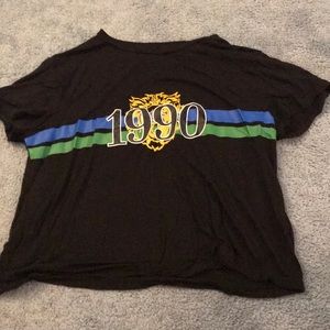 Black 1990 Cropped Tee